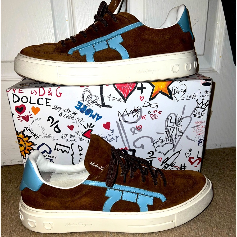 SALVATORE FERRAGAMO ‘BORG’SUEDE SNEAKERS